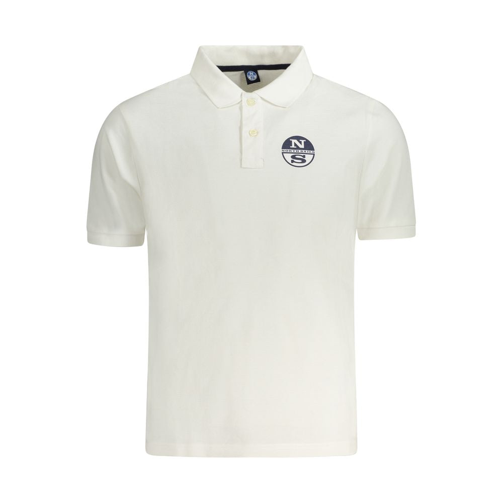 White Cotton Men Polo Shirt