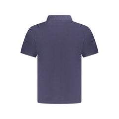 Blue Cotton Men Polo
