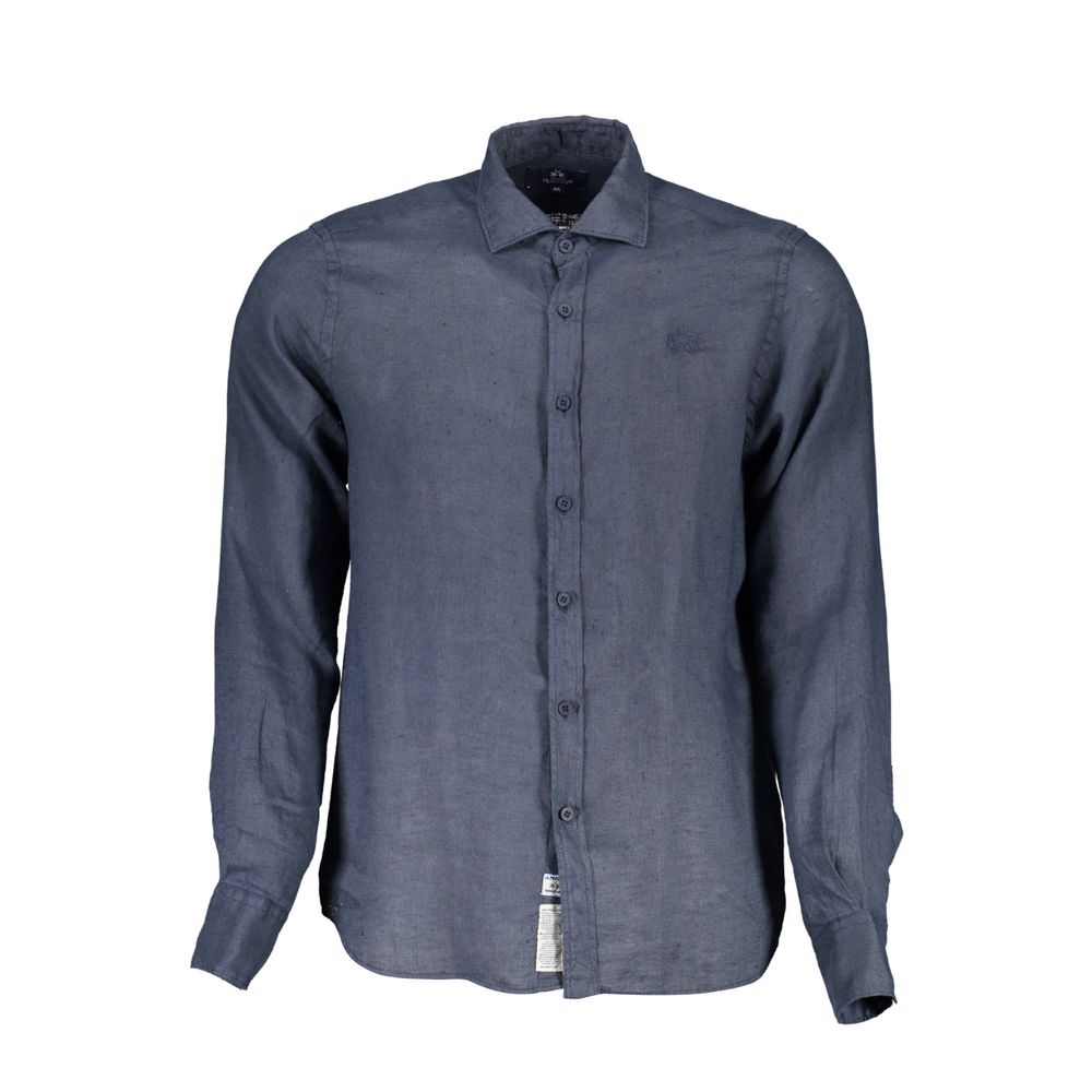 Blu Linen Men Shirt