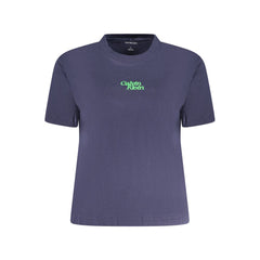 Blue Cotton Women T-Shirt