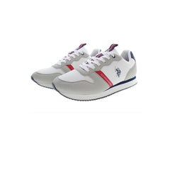 White Polyester Men's Sneaker