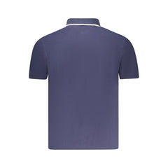 Blue Cotton Men Polo