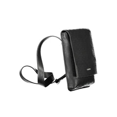 Black Polyester Mens Shoulder Bag