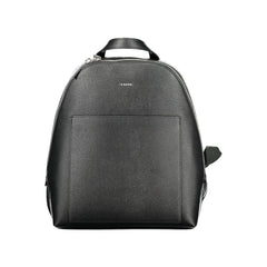Black Polyurethane Women Backpack