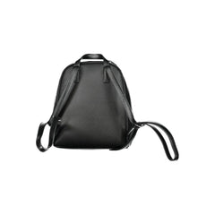 Black Polyurethane Women Backpack