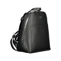 Black Polyurethane Women Backpack
