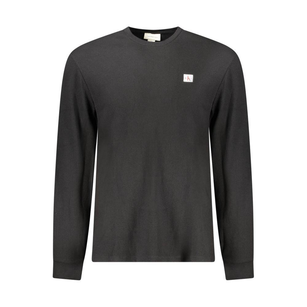 Black Cotton Men's Long Sleeve Shirt
