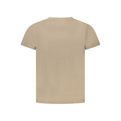 Beige Cotton Men T-Shirt