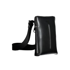 Black Polyurethane Men's Shoulder Bag