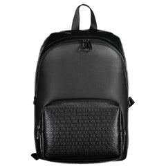 Black Polyester Men's Backpack