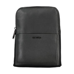 Black Polyurethane Men's Shoulder Bag