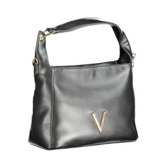 Black Polyurethane Women's Shoulder Bag