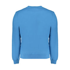 Blue Cotton Men Sweater