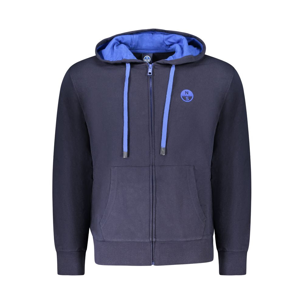 Blue Cotton Men Sweatshirt