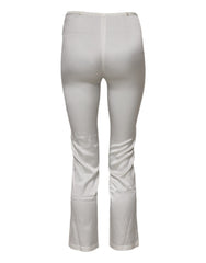 Ivory Silk Tapered High Waist Pants