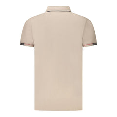 Beige Cotton Men Polo Shirt
