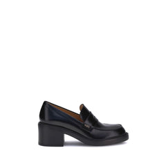 Black Calf Leather Bos Taurus Platform Loafers