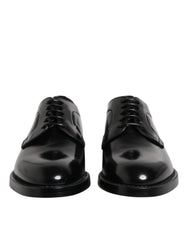 Black Calf Leather Lace Up Dress Derby Shoes
