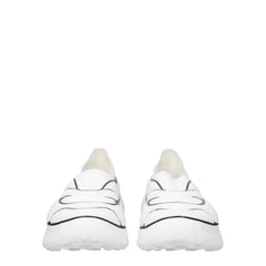 White Fabric Low Tops