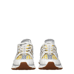 White Fabric Athletic Sneakers