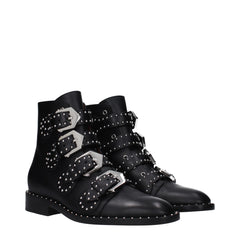Black Leather Ankle Boots