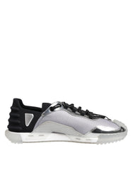 Silver Black Nylon NS1 Low Top Men Sneakers Shoes