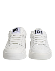 White Miami Leather Low Top Sneakers Shoes