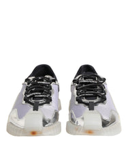 Silver Black Nylon NS1 Low Top Sneakers Shoes