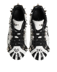 Black White Studded Low Top Sneakers Shoes