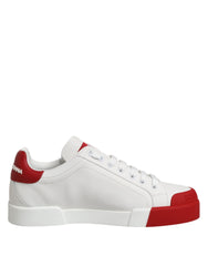 White Leather DG Logo Low Top Sneakers Shoes