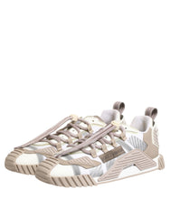 White Beige Leather Low Top NS1 Sneakers Shoes