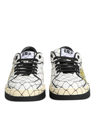 White Logo Print Low Top Men Sneakers Shoes