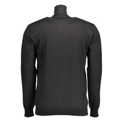 Black Cotton Men's Turtleneck Sweater