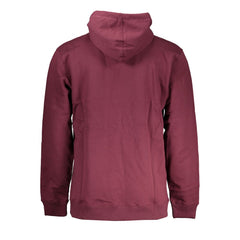 Red Cotton Men Sweater with Hood