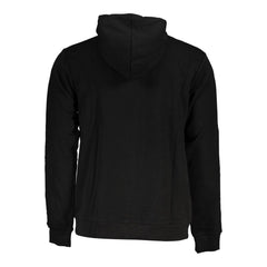 Black Cotton Men Sweater with Hood