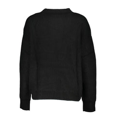 Black Acrylic Women's Turtleneck Sweater