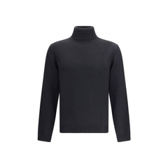 Black Merino Wool Turtleneck
