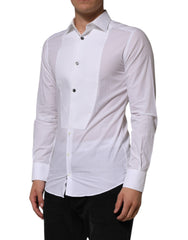 White Bib Cotton Poplin GOLD Men Formal Shirt