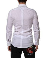 White Bib Cotton Poplin GOLD Men Formal Shirt