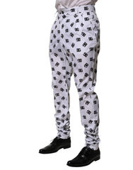 White Logo Cotton Skinny Denim Trouser Pants