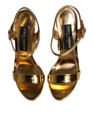 Gold Leather Platform Keira Sandals Shoes