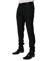 Black Wool Tapered Formal Men Dress Pants