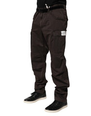Brown Cotton Stretch Cargo Men Trouser Pants