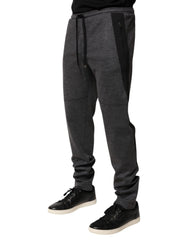 Gray Black Wool Blend Jogger Sweatpants Pants