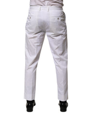 White Cotton Dress Slim Formal Trouser Pants