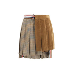 Brown Wool Mini Skirt