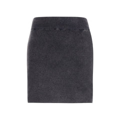 Gray Cotton Mini Skirt