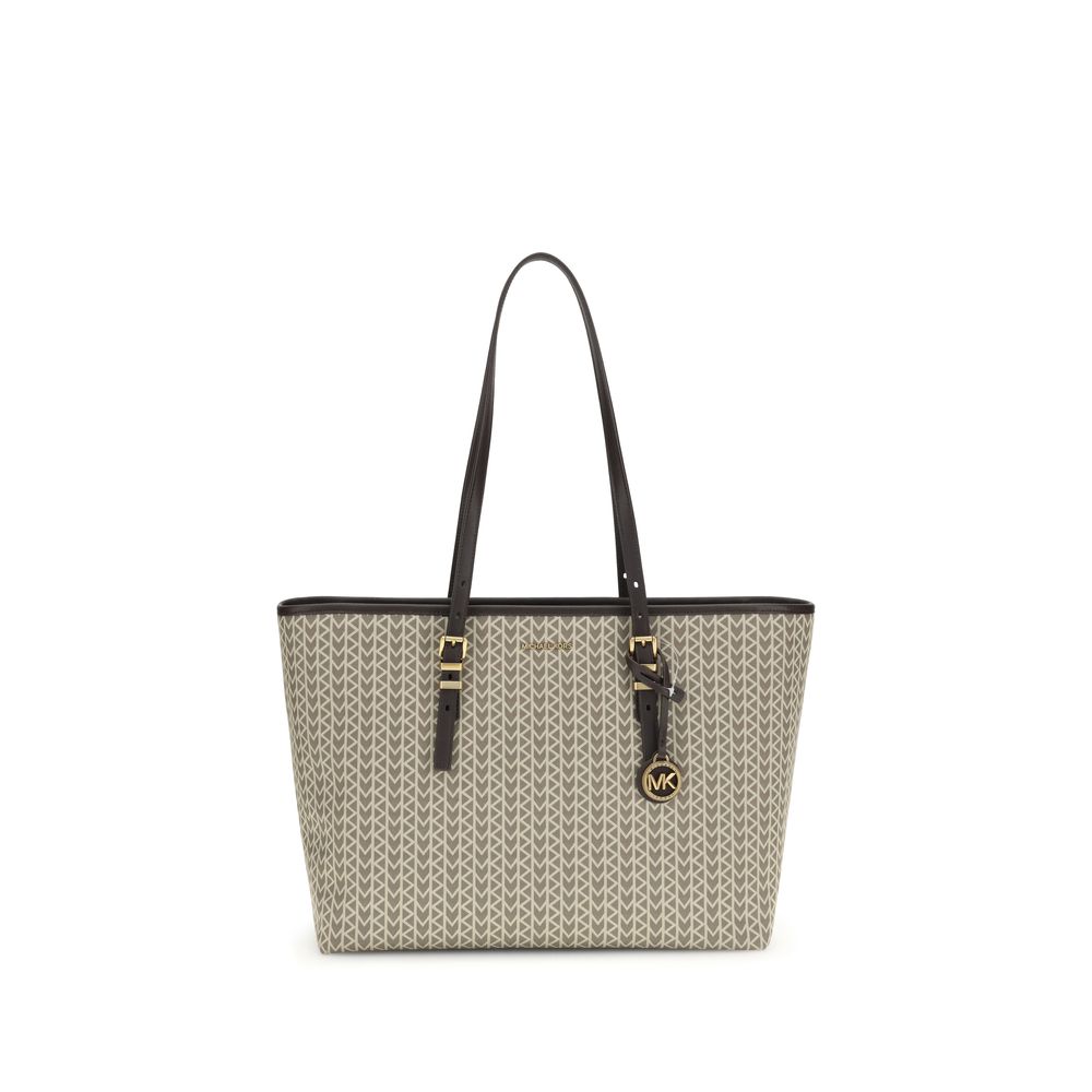 Quinn large jacquard logo tote bag