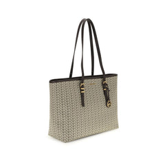 Quinn large jacquard logo tote bag