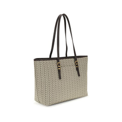 Quinn large jacquard logo tote bag